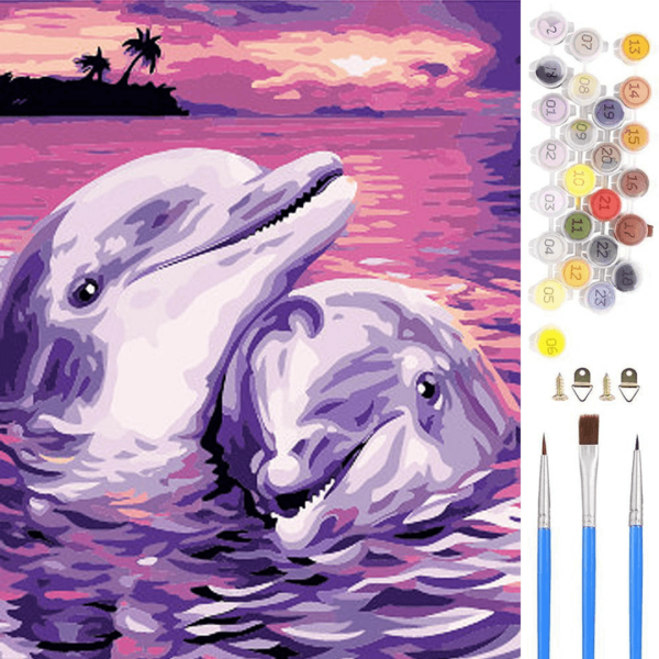 Purple Dolphins Paint By Numbers Kenya