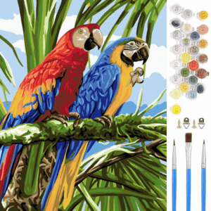 [40 by 50cm] Parrots on a Branch