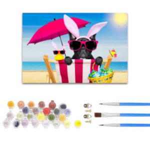 [50 by 40cm] Bulldog Beach Day