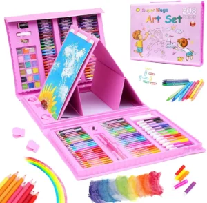 208 pieces Kids Mega Art Set - Pink