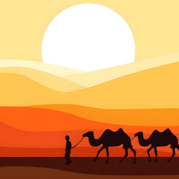 [20 by 20cm] Desert Caravan