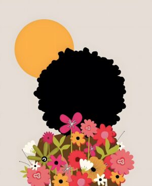 [40 by 50cm]Afro Blooms