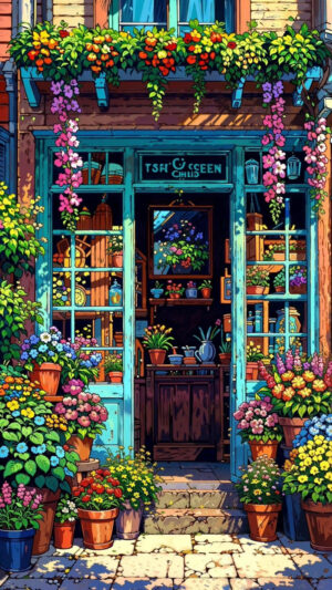 [40 by 50cm] Floral Shopfront