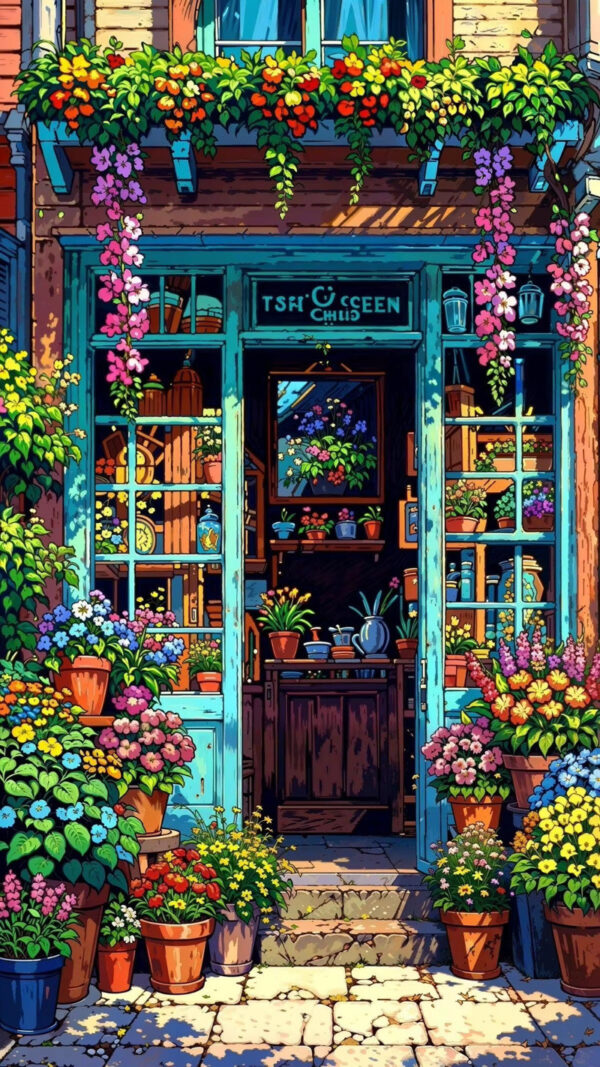 [40 by 50cm] Floral Shopfront