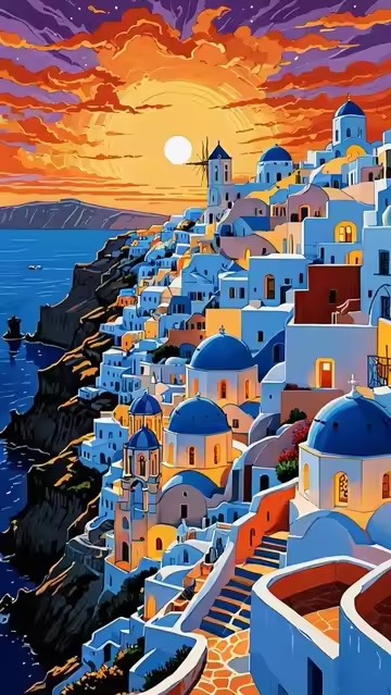 [40 by 50cm] Santorini